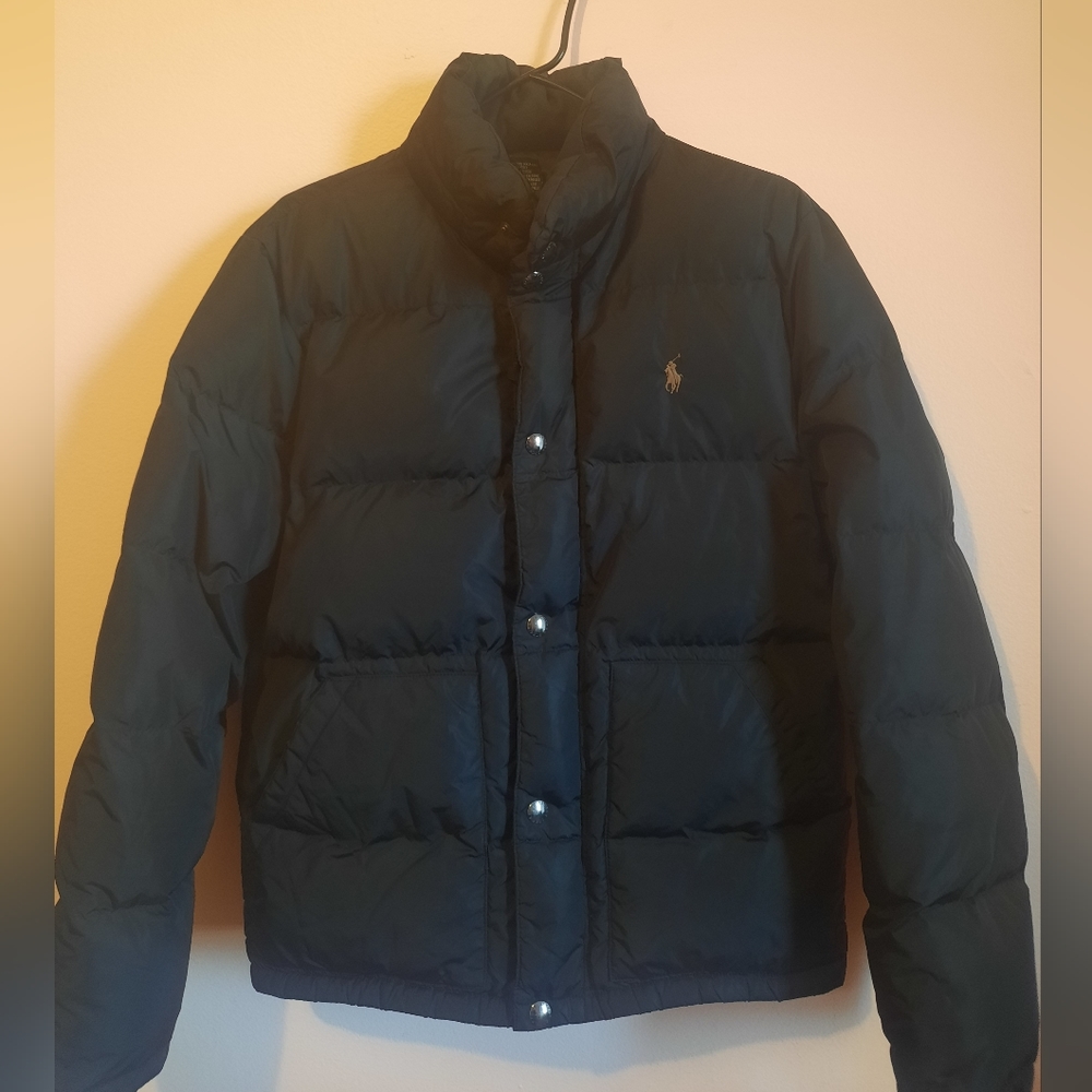Black Ralph Lauren Polo Puffer Jacket